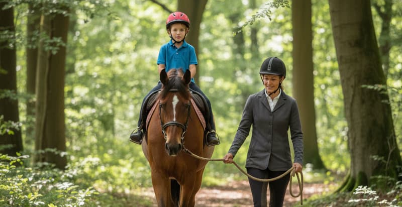 Passeggiata a cavallo per bambini